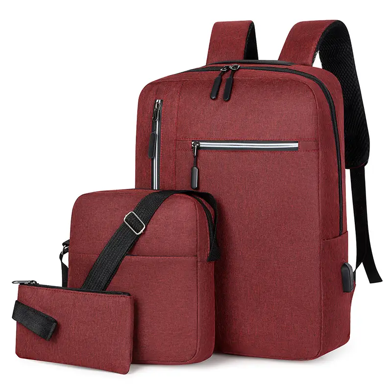 Black 3-Piece Laptop Backpack Set for Students & Professionals - Image 3