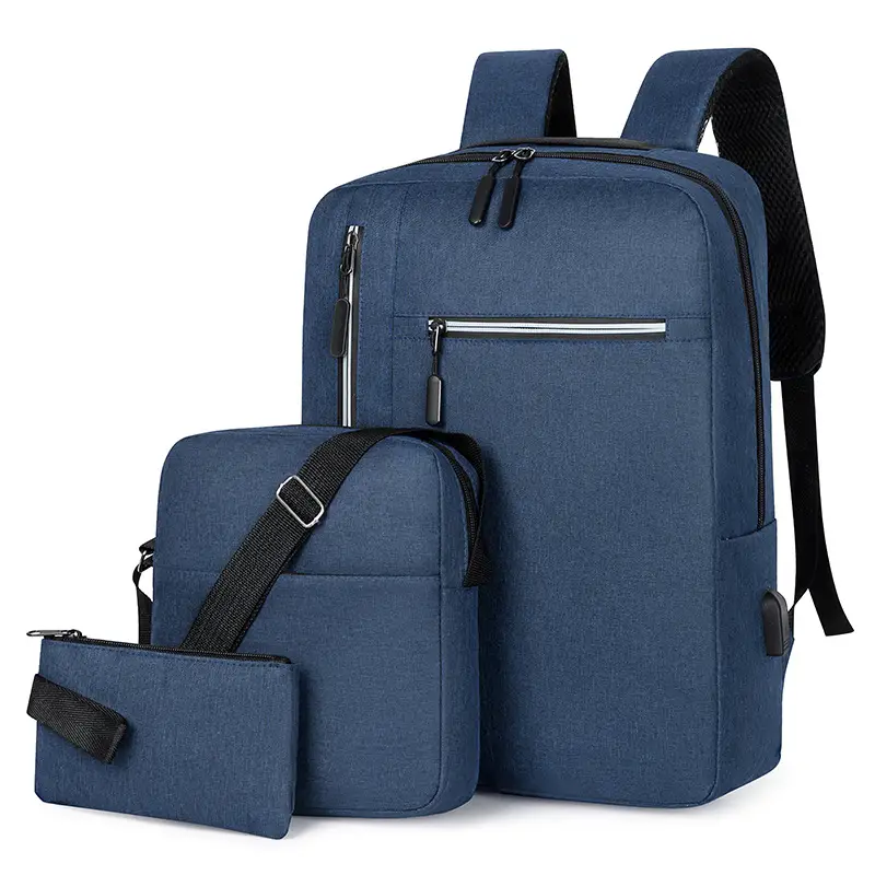 Black 3-Piece Laptop Backpack Set for Students & Professionals - Image 4