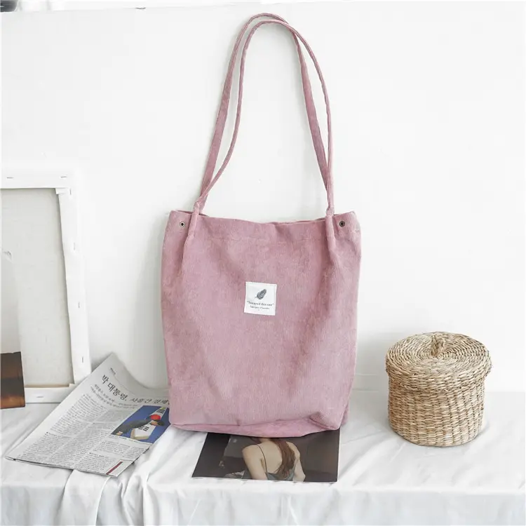 Korean Corduroy Shoulder Bag Large Capacity Artistic Design - Image 3