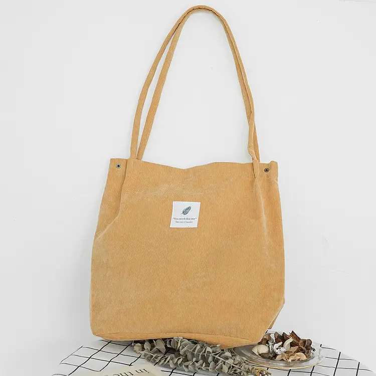 Korean Corduroy Shoulder Bag Large Capacity Artistic Design - Image 4