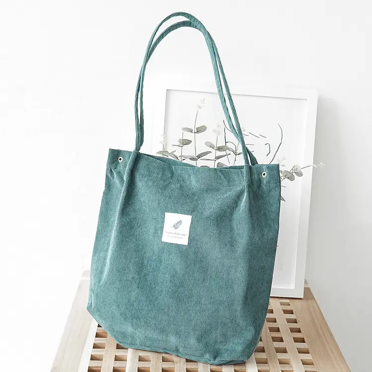 Korean Corduroy Shoulder Bag Large Capacity Artistic Design - Image 5