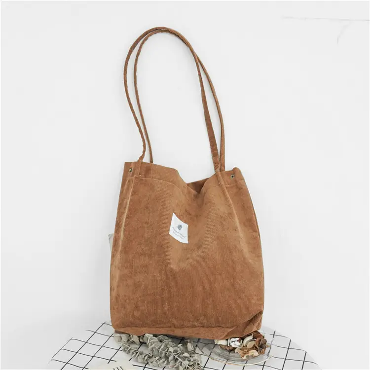 Korean Corduroy Shoulder Bag Large Capacity Artistic Design - Image 6