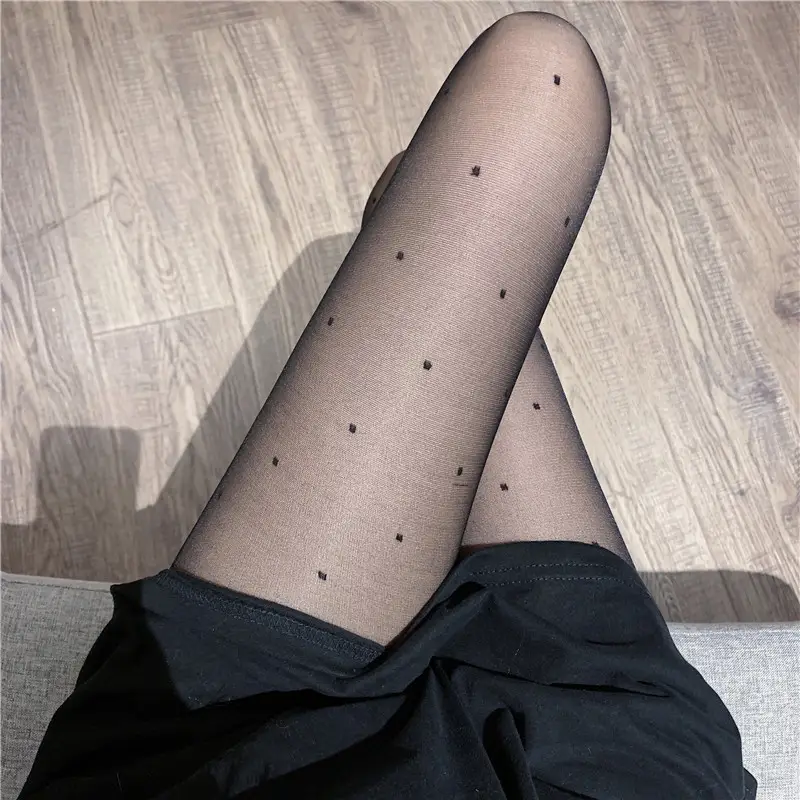 Cross-Border Flocked Letter Pantyhose Wholesale Autumn Winter Printed Extended Pantyhose Double B Letter Flocked Stockings — feature 6