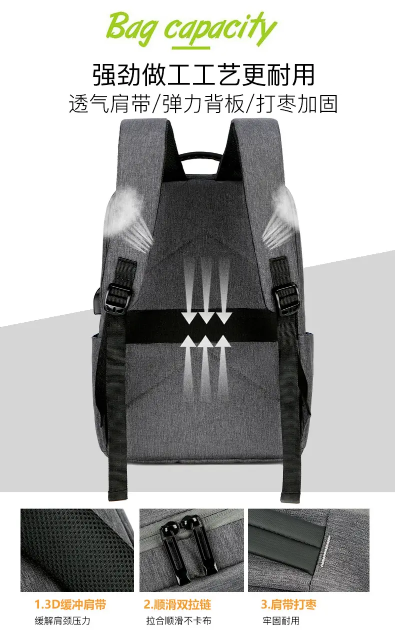Men's Large Capacity Waterproof Oxford Business Backpack — feature 14