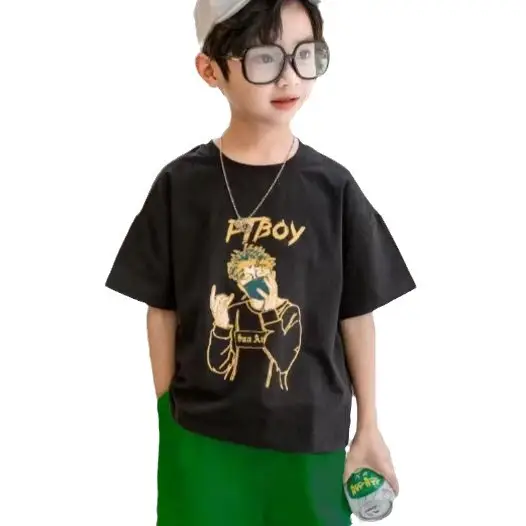 Kids Summer Outfit Blue T-Shirt Capri Shorts Set - Image 6