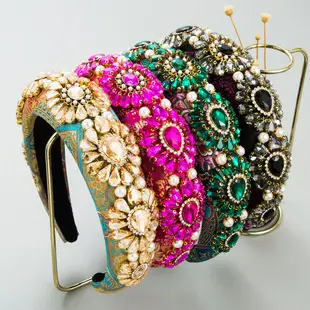 Red Glass Drill Hairband with Fine Edge — feature 11