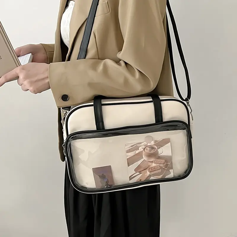 Women's Square Fashion Tote Bag with Clear Window 2025 - Image 5