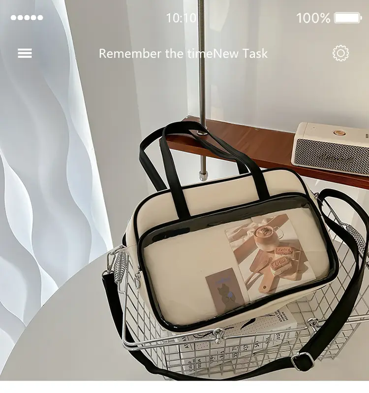 Women's Square Fashion Tote Bag with Clear Window 2025 — feature 12