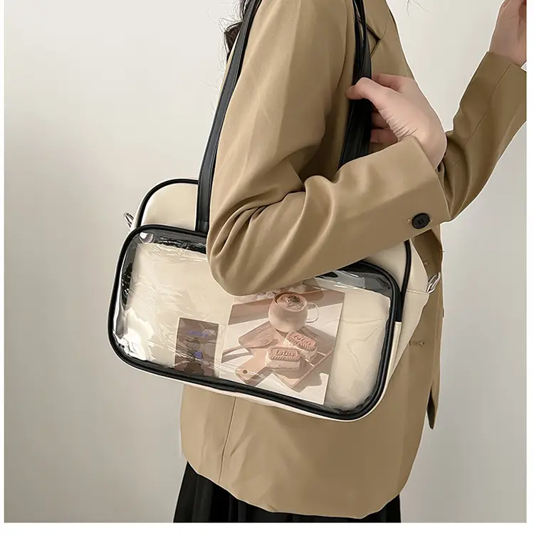 Women's Square Fashion Tote Bag with Clear Window 2025 — feature 15