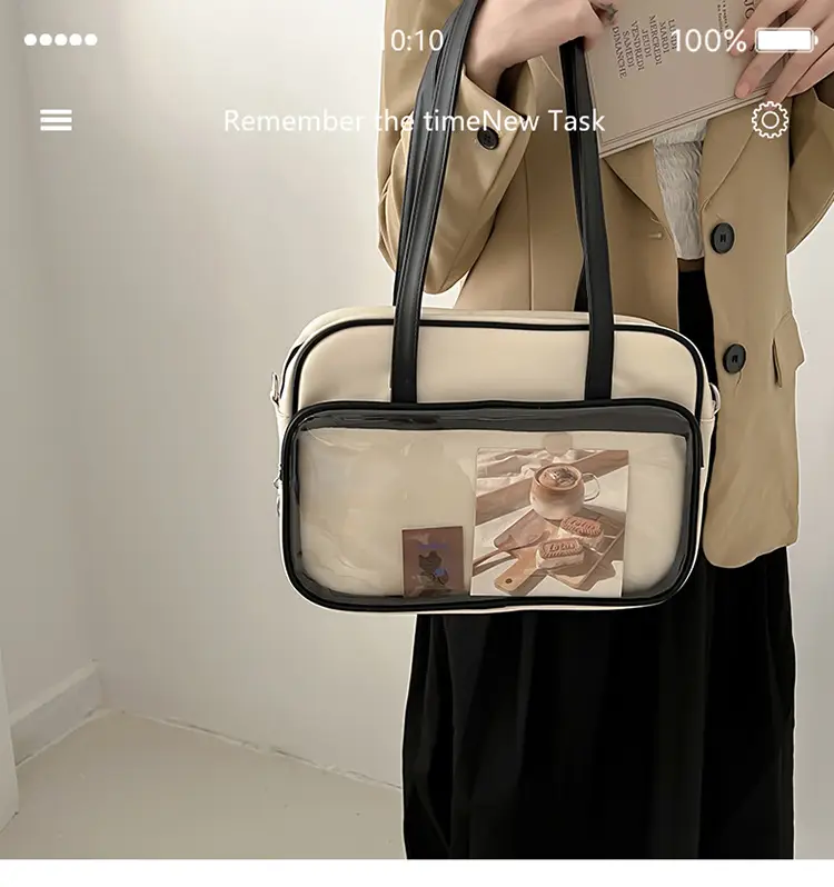 Women's Square Fashion Tote Bag with Clear Window 2025 — feature 20