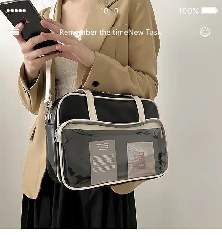 Women's Square Fashion Tote Bag with Clear Window 2025 — feature 27