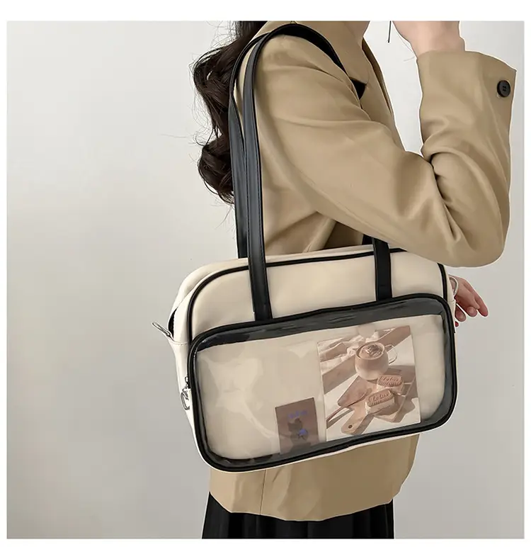 Women's Square Fashion Tote Bag with Clear Window 2025 — feature 3