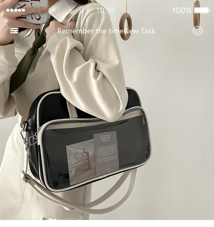 Women's Square Fashion Tote Bag with Clear Window 2025 — feature 34