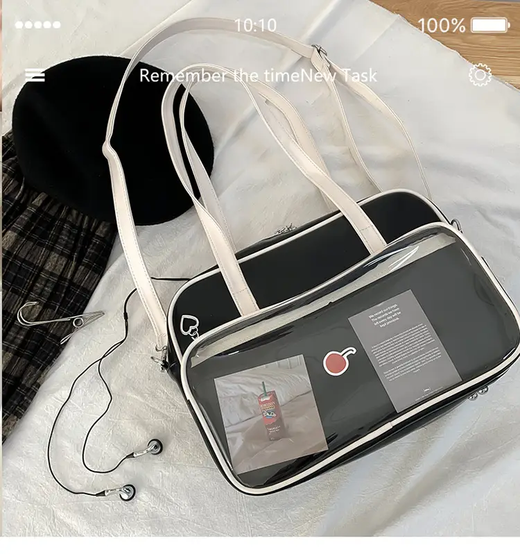 Women's Square Fashion Tote Bag with Clear Window 2025 — feature 41