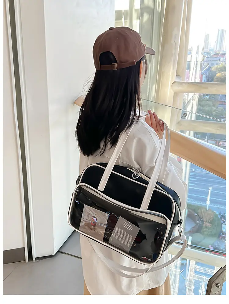 Women's Square Fashion Tote Bag with Clear Window 2025 — feature 5