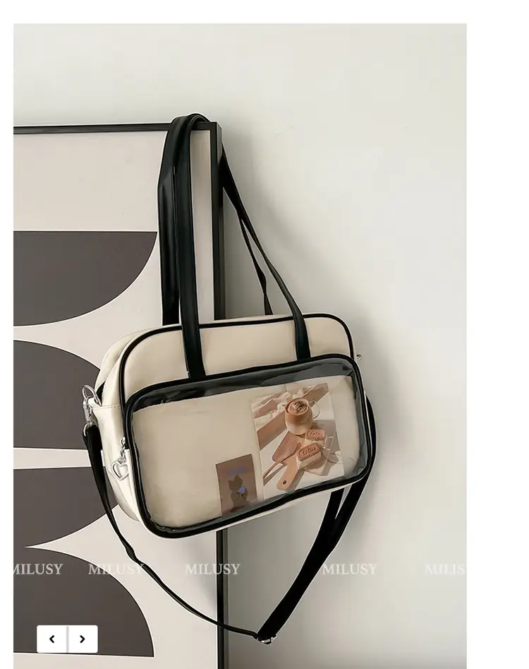 Women's Square Fashion Tote Bag with Clear Window 2025 — feature 8