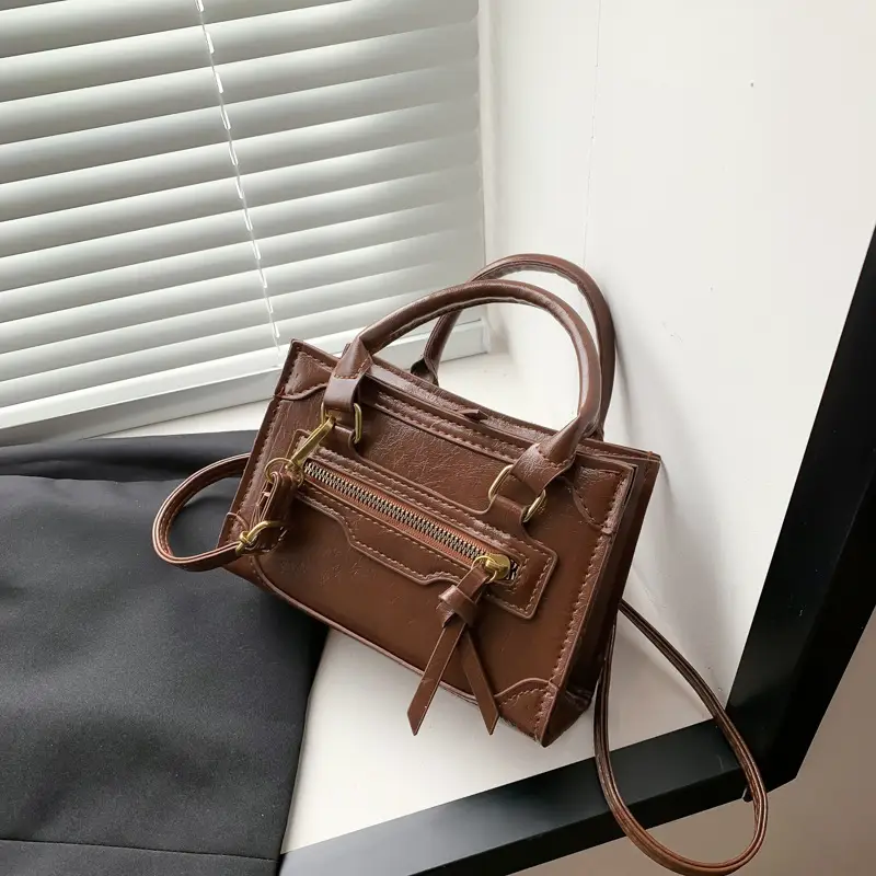 Vintage Brown Shoulder Crossbody Bag for Women - Image 9
