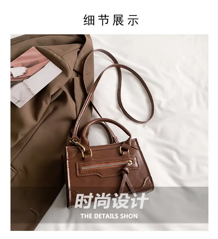 Vintage Brown Shoulder Crossbody Bag for Women — feature 2