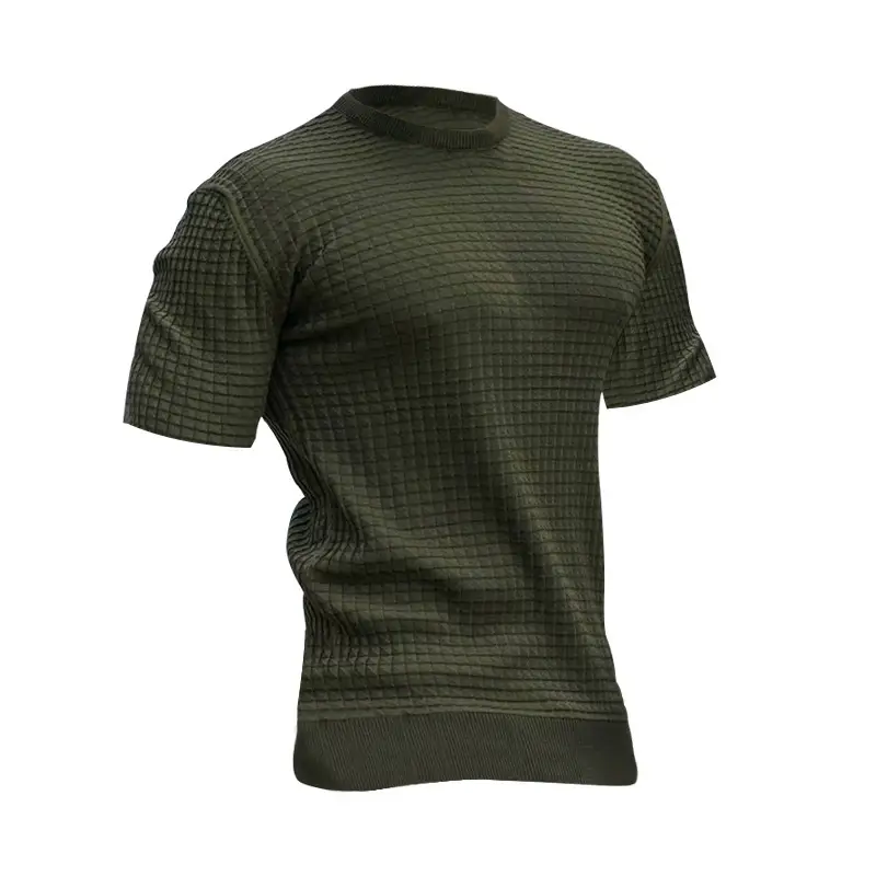 Men's 2025 Square T-Shirt White Round Neck Half Sleeve - Image 3