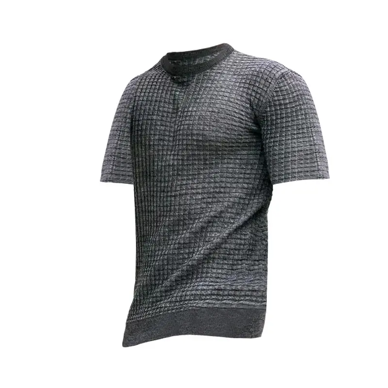 Men's 2025 Square T-Shirt White Round Neck Half Sleeve - Image 5