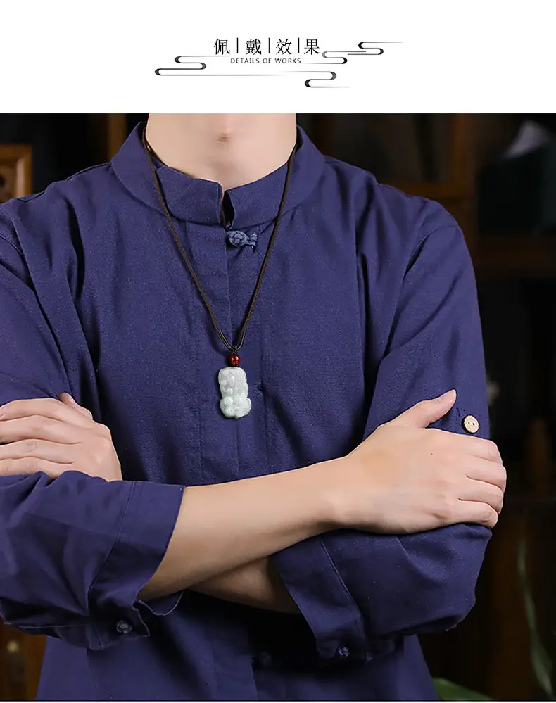 Natural Myanmar Jade Bear Pendant for Men Women — feature 8