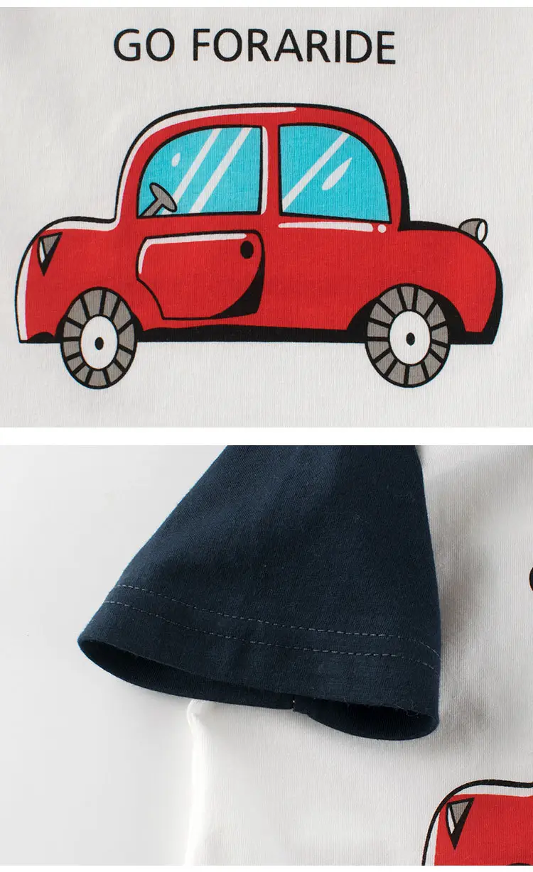 27Kids Car-Themed White Yellow Short Sleeve T-Shirt — feature 9
