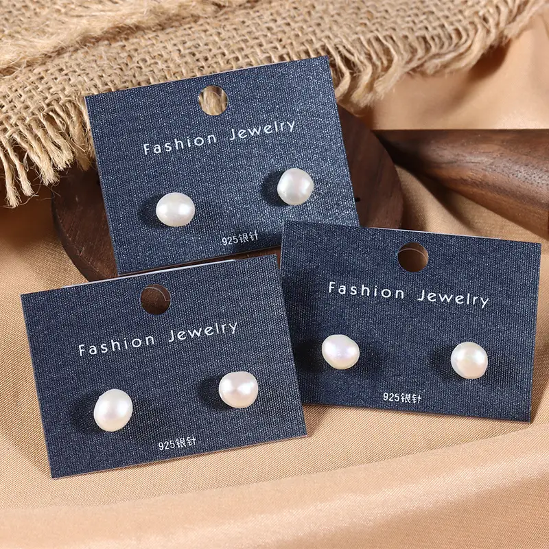 Broken Silver Pearl Earrings 6-7mm S925 Sterling - Image 3