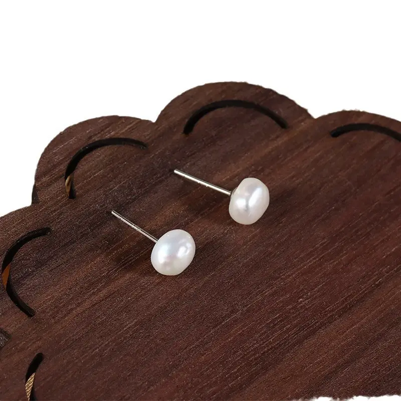 Broken Silver Pearl Earrings 6-7mm S925 Sterling - Image 5
