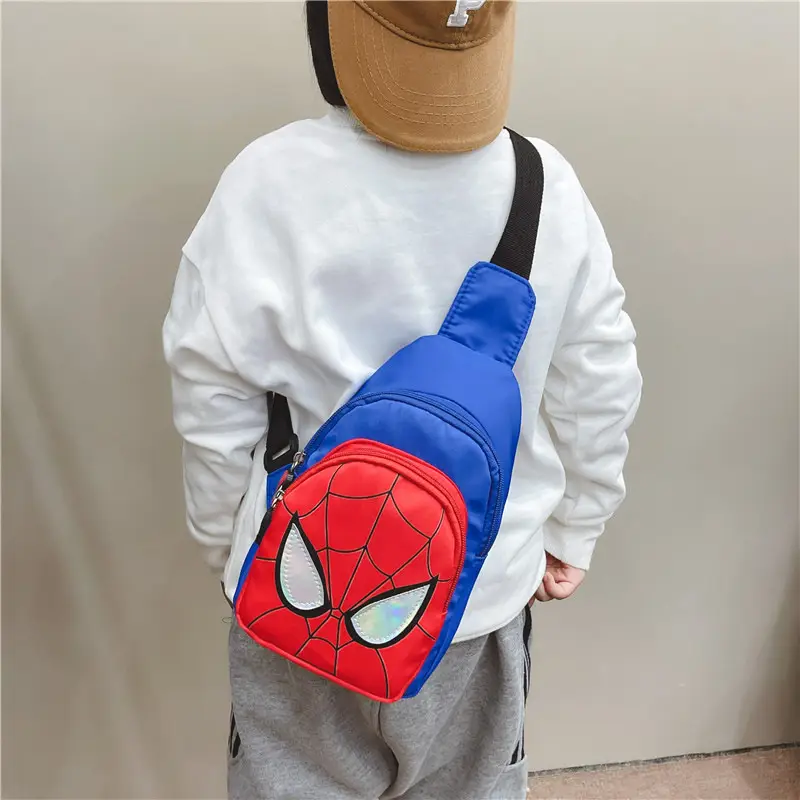 Spider-Man Kids Chest Bag Blue Red Nylon Shoulder Bag