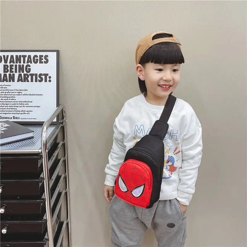 Spider-Man Kids Chest Bag Blue Red Nylon Shoulder Bag