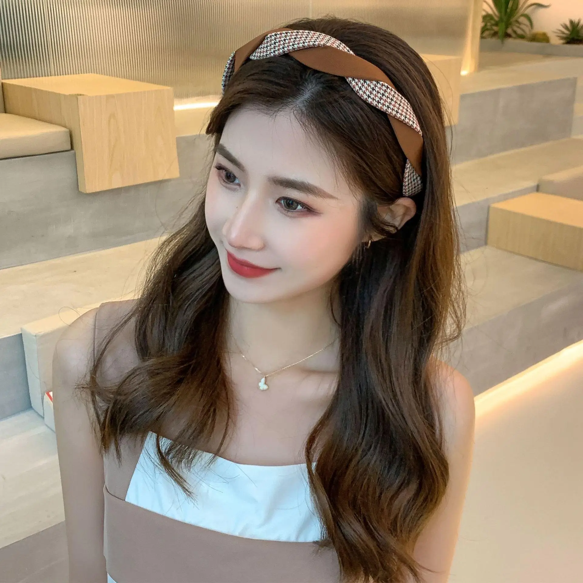 Korean Goddess Hair Hoop Candy Color Cross Body Headband - Image 5