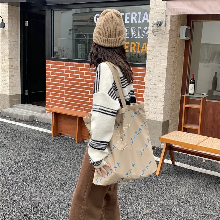 Korean Canvas Embroidered Shoulder Bag Women - Image 5