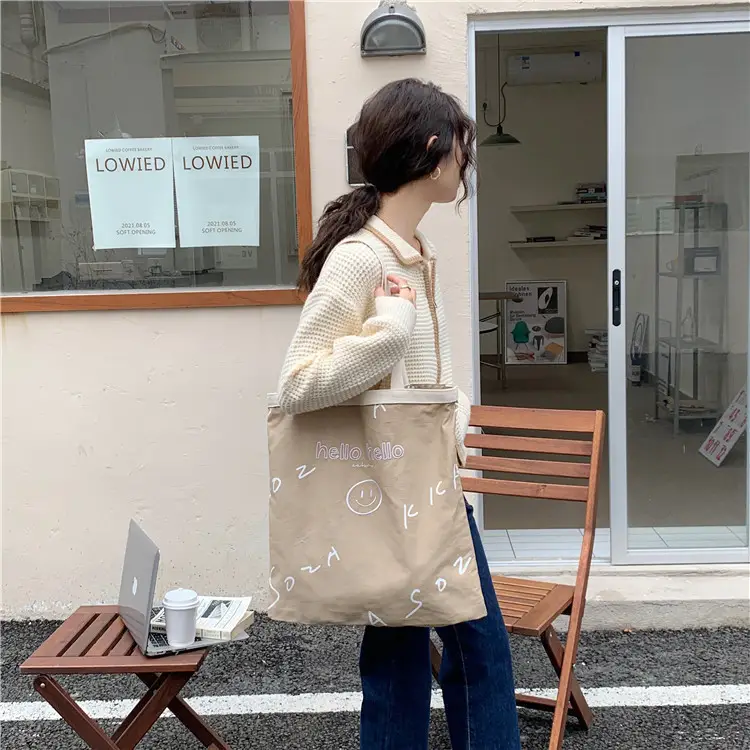 Korean Canvas Embroidered Shoulder Bag Women - Image 7