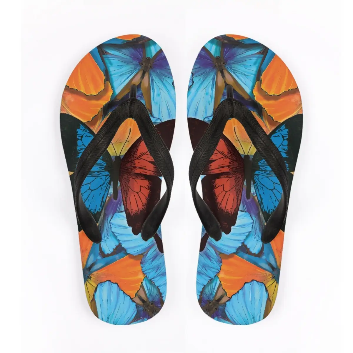 Yellow Butterfly Flip Flops for Men Women