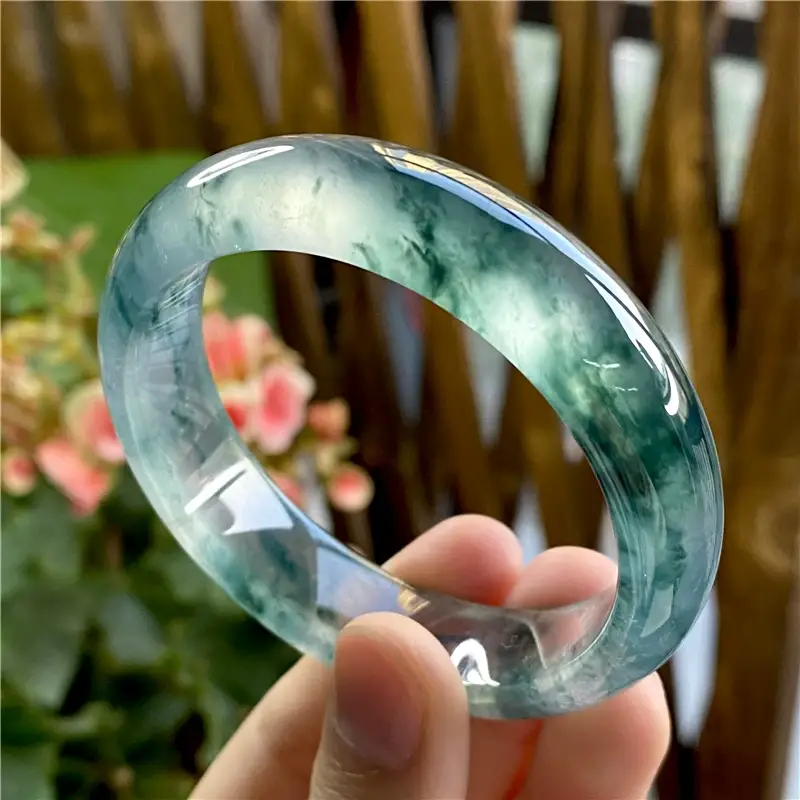 Natural Burmese Jade Bracelet Ice Glutinous Dark Green — feature 4