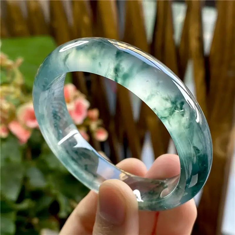 Natural Burmese Jade Bracelet Ice Glutinous Dark Green — feature 5