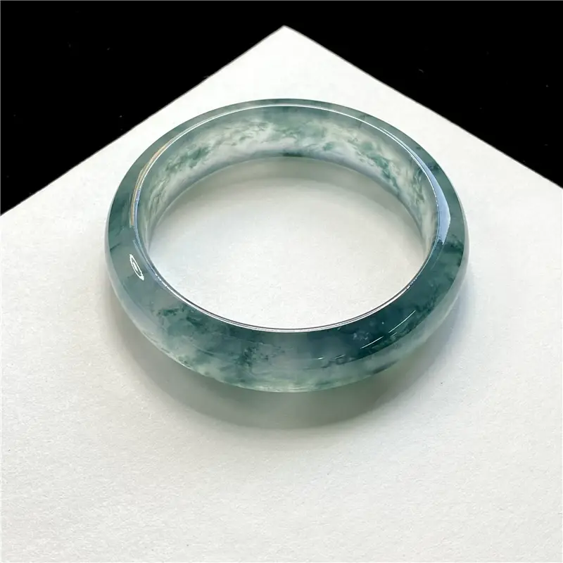 Natural Burmese Jade Bracelet Ice Glutinous Dark Green — feature 8