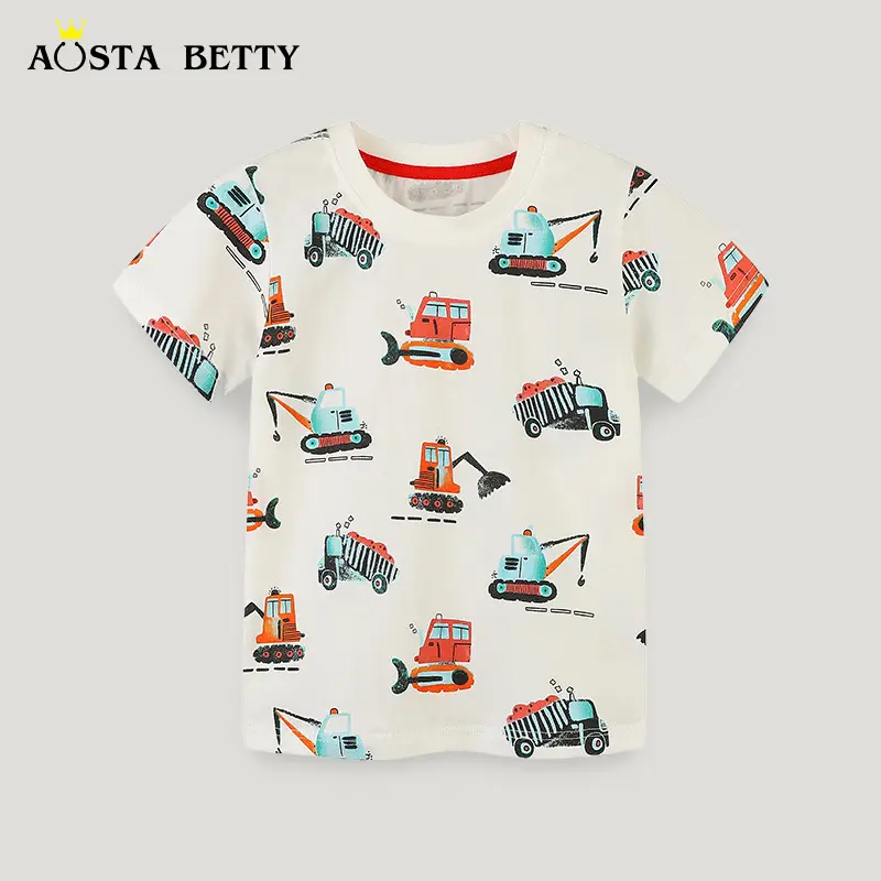 Kids Crewneck T-Shirt Cartoon Print Cotton Summer Boys - Image 2