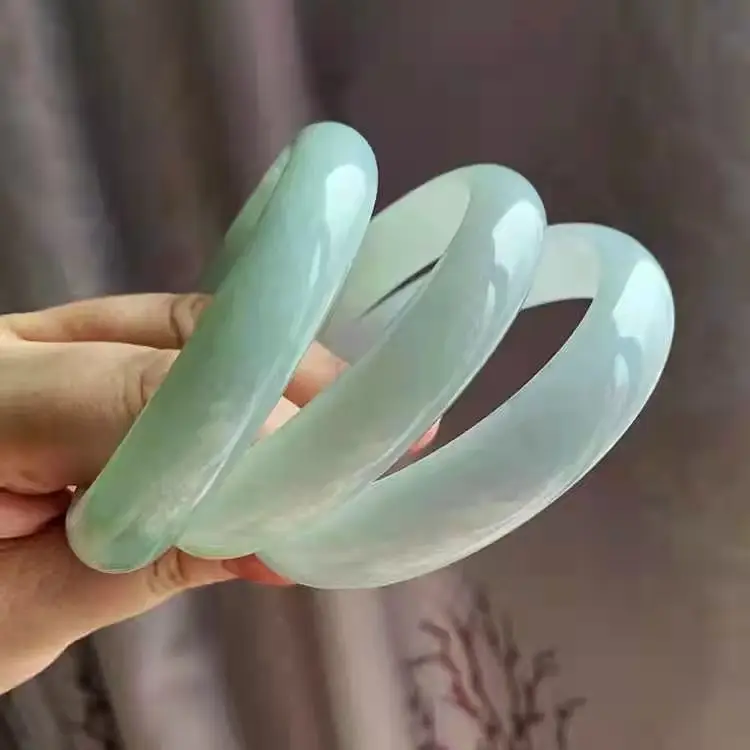 Clearance Random Myanmar Jadeite Bracelet Light Yang Green - Image 2