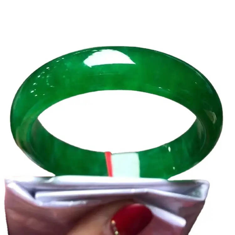 Natural Burmese Jade Bracelet Dark Green A-Grade Ice Waxy