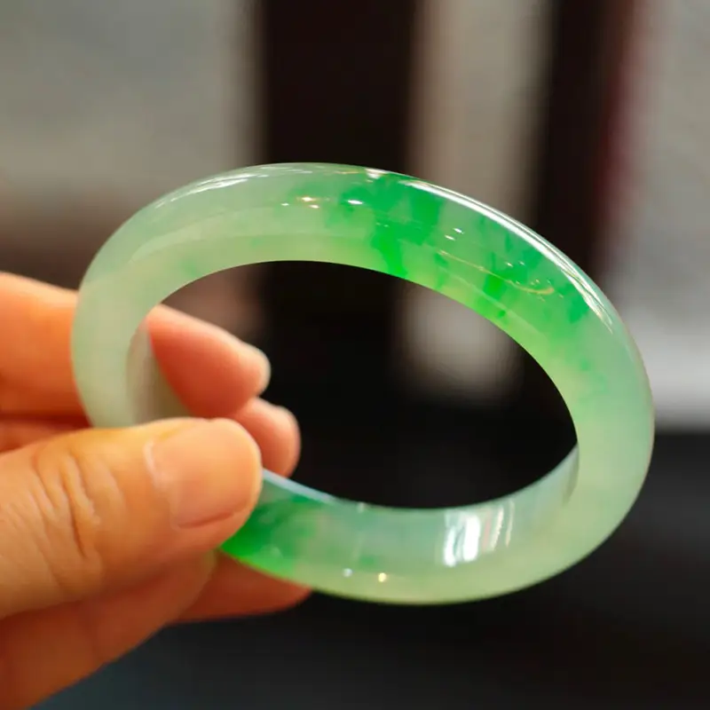 Natural Jade Bracelet Green Ice Waxy A-Grade - Image 2