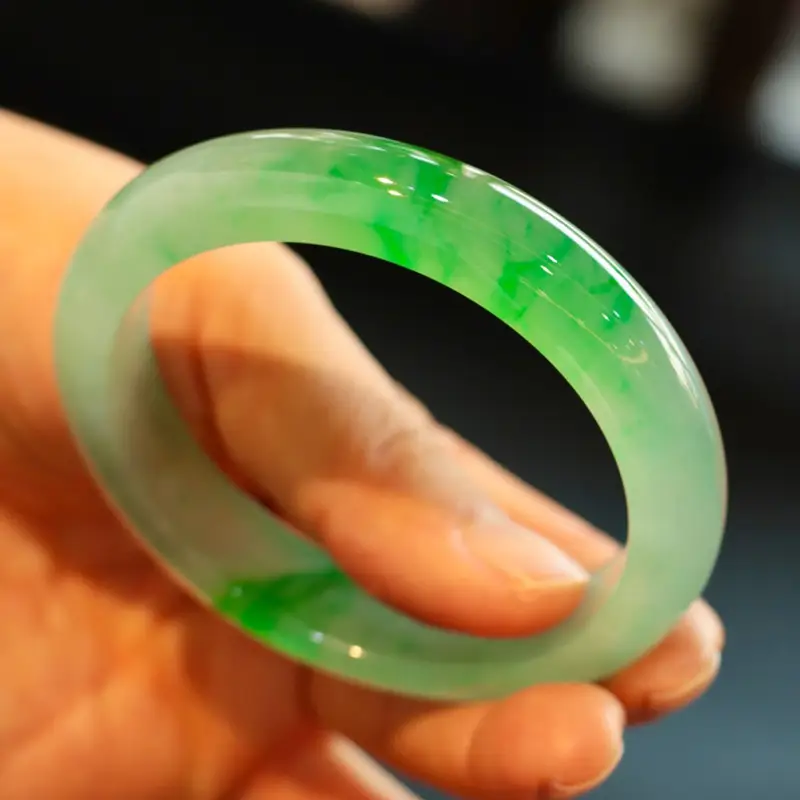Natural Jade Bracelet Green Ice Waxy A-Grade - Image 3