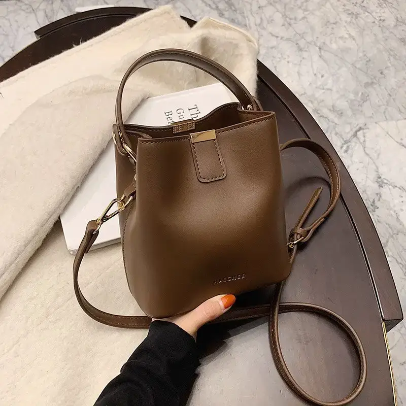 Korean Style Brown Shoulder Crossbody Bag for Women