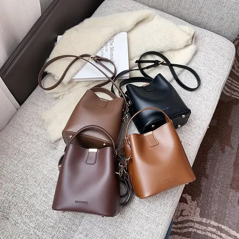 Korean Style Brown Shoulder Crossbody Bag for Women