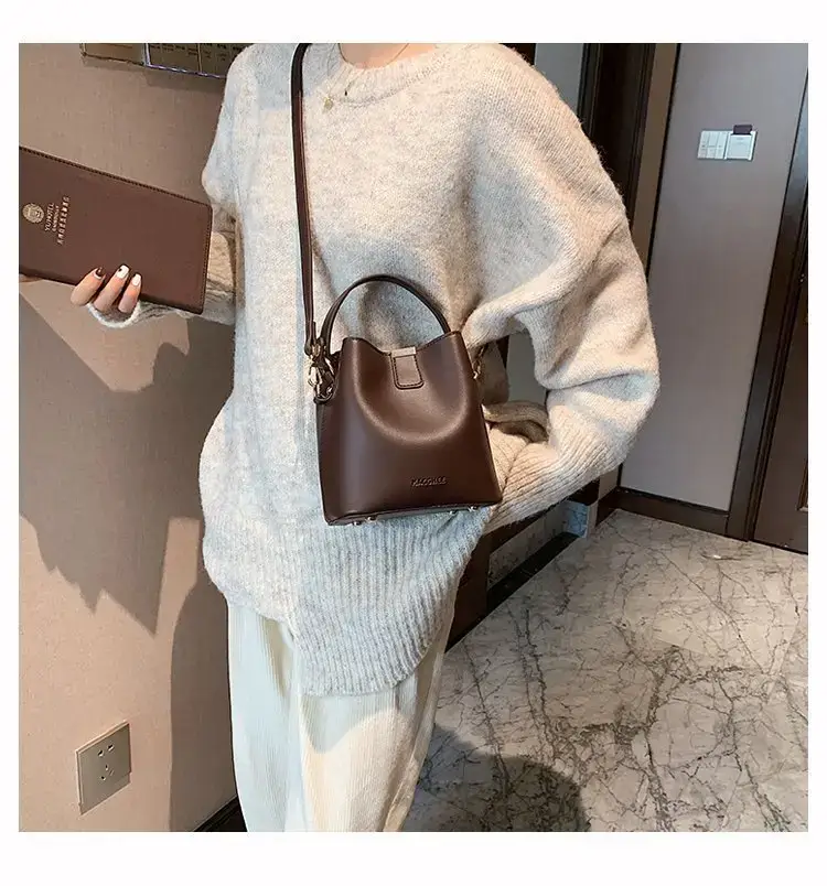Korean Style Brown Shoulder Crossbody Bag for Women — feature 17