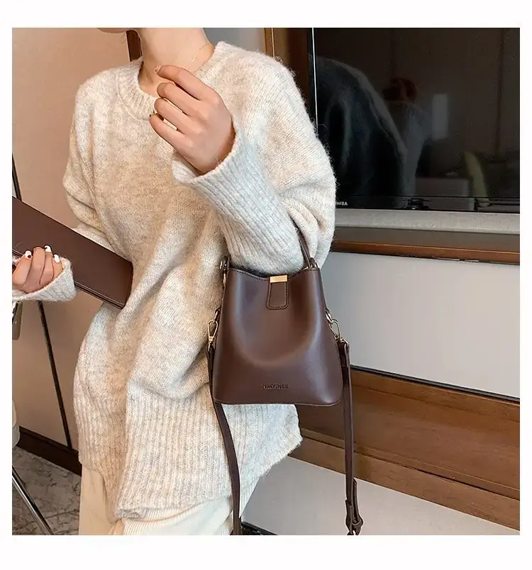 Korean Style Brown Shoulder Crossbody Bag for Women — feature 19