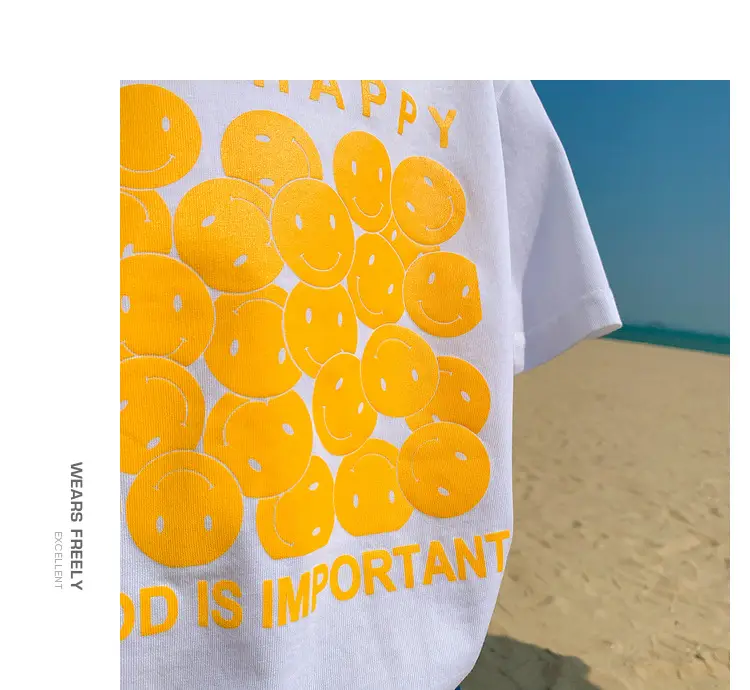 2025 Kids Korean Style Short Sleeve T-Shirt Black Yellow Print — feature 11