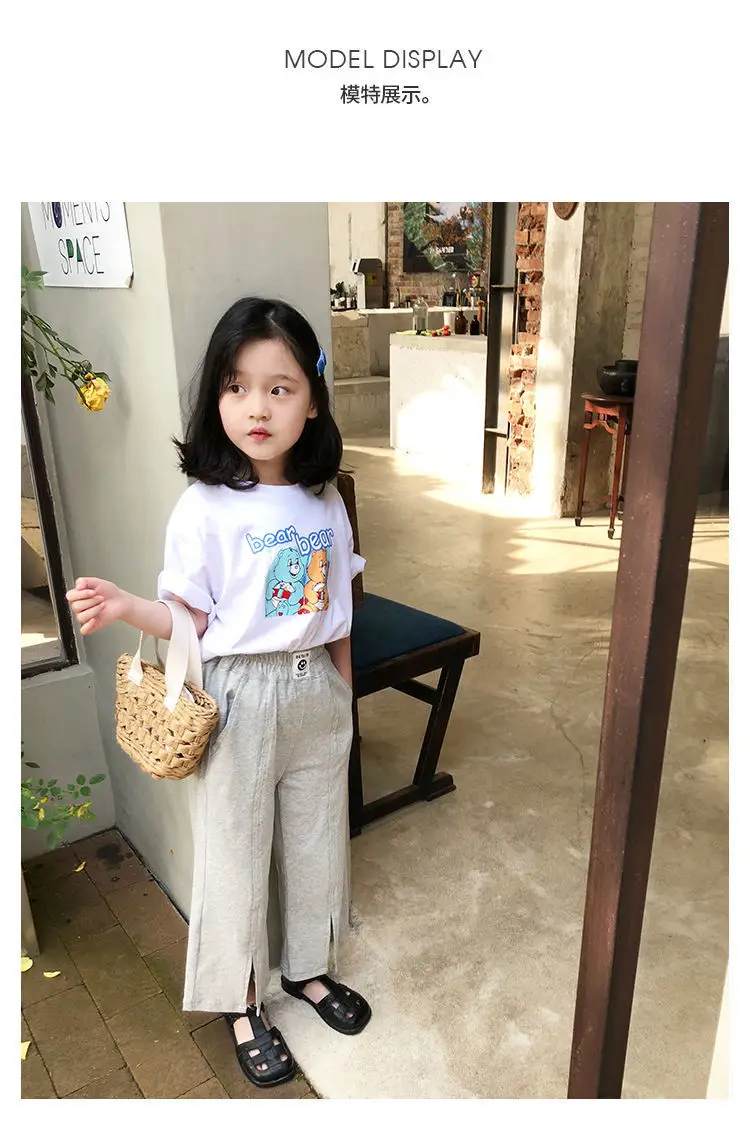 Girls Cotton T-Shirt Blue Graphic 2025 Summer — feature 2