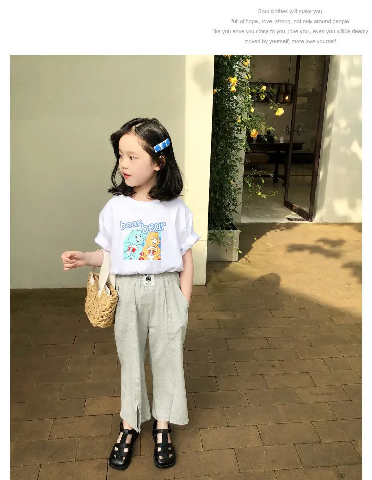 Girls Cotton T-Shirt Blue Graphic 2025 Summer — feature 7