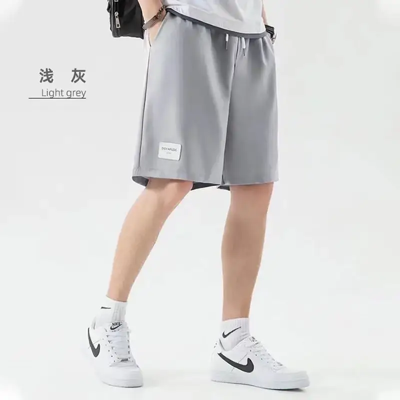 Men Ice Silk Shorts Black Summer Wear - Image 3